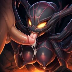 wetnightmare, 1boy, abused_male, action, arachnid