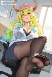 lucoa, quetzalcoatl_(maidragon), 1girl, baseball_cap, black_bra