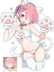 ram_(re:zero), re:zero_kara_hajimeru_isekai_seikatsu, skreamyy, bob_cut, boob_window