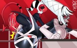 carmilla_carmine, moxxie_(helluva_boss), hazbin_hotel, helluva_boss, zaicomaster14