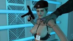 jill_valentine, jill_valentine_(blonde), jill_valentine_(sasha_zotova), mr_x, resident_evil