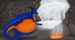 anthro, aroused, cave, cynphira, dragon