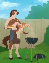broderick_longshanks, doccat, animal_genitalia, anthro, apron