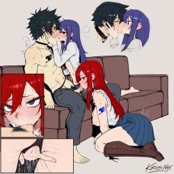 erza_scarlet, gray_fullbuster, wendy_marvell, fairy_tail, 1boy