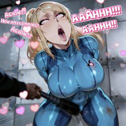 samus_aran, zero_suit_samus, metroid, ahe_gao, ahegao_face