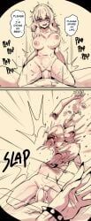 kurohime_(artist), 1boy, 1girls, begging, blood