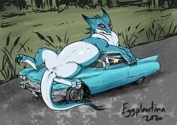 cadillac, eggplantina, anus, belly, blue_body