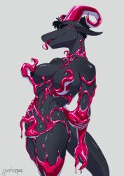 goatesque, anthro, female, fish, goo_transformation