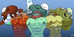 billy_(adventure_time), mannish_man, muscle_prince, adventure_time, abs