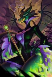 maleficent, disney, sleeping_beauty_(1959_film), holivi, 1girls