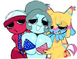 connie_(dandy's_world), gigi_(dandy's_world), yatta_(dandy's_world), 4th_of_july, dandy's_world