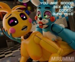 toy_bonnie_(fnaf), toy_chica_(fnaf), five_nights_at_freddy's, fnaf, mirumimi