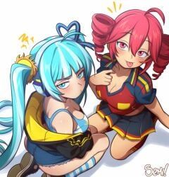 argentinian_miku, hatsune_miku, kasane_teto, vocaloid, semidraws