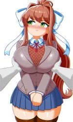 monika_(doki_doki_literature_club), doki_doki_literature_club, unepicroachy, 1boy, 1girls