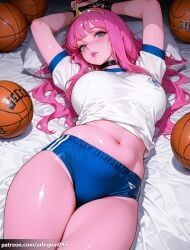 princess_bubblegum, adventure_time, arlequin097, 1girl, arms_up