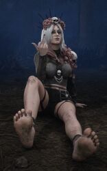 sable_ward, dead_by_daylight, 1girls, feet, feet_focus