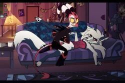 blitzo_(helluva_boss), loona_(helluva_boss), hellaverse, helluva_boss, mythology
