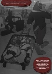 silveredge, airport, anal, anal_penetration, ankle_cuffs