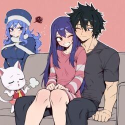 carla_(fairy_tail), gray_fullbuster, juvia_lockser, wendy_marvell, fairy_tail