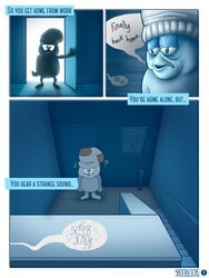 shooblocks, anthro, bathroom, blue_skin, cleaning