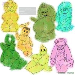chica_(fnaf), eternal_sugar_cookie, green_tea_mousse_cookie, marigold_(pvz), midnight_(friday_night_funkin)