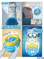 shooblocks, anthro, bathroom, blue_skin, cleaning