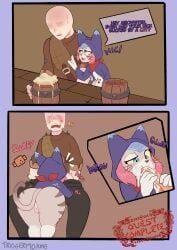 tsukino_(monster_hunter_stories), monster_hunter_stories_2:_wings_of_ruin, triggerpigart, alcohol, anthro