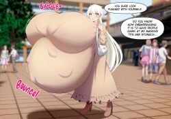 miyabi_(senran_kagura), senran_kagura, timaeus, anger_vein, belly_bigger_than_body