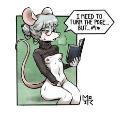 mouseofillrepute, anthro, areola, biped, bodily_fluids