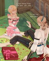 kaveh_(genshin_impact), lumine_(genshin_impact), genshin_impact, 1boy, 1girls