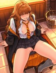 hermione_granger, harry_potter, 1girls, after_sex, after_vaginal