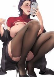 aliosarvin, 1girls, after_sex, after_vaginal, areolae