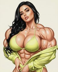 abigail_ratchford, abdominals, belly_button, biceps, big_biceps