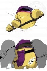 among_us_yellow, crewmate_(among_us), among_us, bondage, cum
