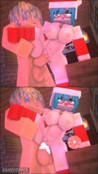 christmas, minecraft, kaneefox, 1boy, 1girl1boy