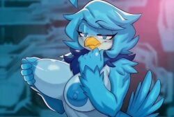 martlet_(undertale_yellow), undertale_yellow, hellsonger, anthro, areola