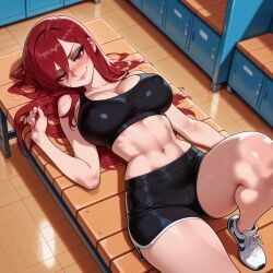 erza_scarlet, fairy_tail, rognezart, 1girl, abs