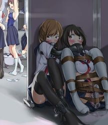 fumi11gou, 5girls, anal, anal_insertion, ball_gag
