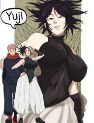 fushiguro_tsumiki, itadori_yuuji, yorozu_(jujutsu_kaisen), jujutsu_kaisen, english_text