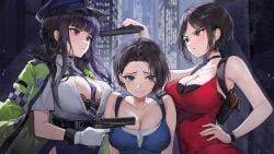 ada_wong, d_(killer_wife)_(nikke), d_(killer_wife)_(secret_police)_(nikke), d_(nikke), jill_valentine