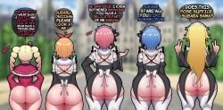 beatrice_(re:zero), frederica_baumann, petra_leyte, ram_(re:zero), rem_(re:zero)