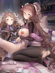 eyjafjalla_(arknights), eyjafjalla_the_hvit_aska_(arknights), magna_naumann_(arknights), arknights, irvinetope