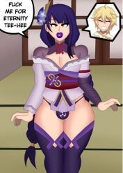 aether_(genshin_impact), raiden_shogun, raiden_shogun_(cosplay), genshin_impact, hinata-hime