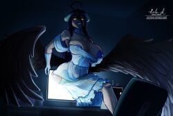 albedo_(overlord), overlord_(maruyama), doktor_malefic, 1girl, 1girls