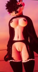 unity_(engine), vrchat, 1girls, anthro, breasts