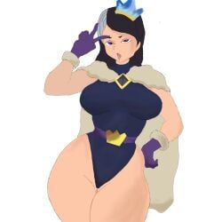 clash_royale, brown_hair, evo_princess_(clash_royale), purple_eyes, streaked_hair