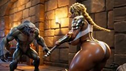 ravenomega, 1girl, 1woman, adventurer, big_ass