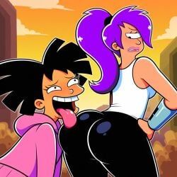 amy_wong, turanga_leela, futurama, 2girls, asian