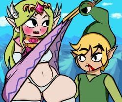ezlo, princess_zelda, toon_link, toon_zelda, minish_cap