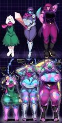 kris_(deltarune), kris_female_(deltarune), ralsei, ralsei_with_white_fur, susie